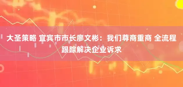 大圣策略 宜宾市市长廖文彬：我们尊商重商 全流程跟踪解决企业诉求
